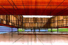 Skecht-of-courtyard-at-Diesel-HQ-Italy